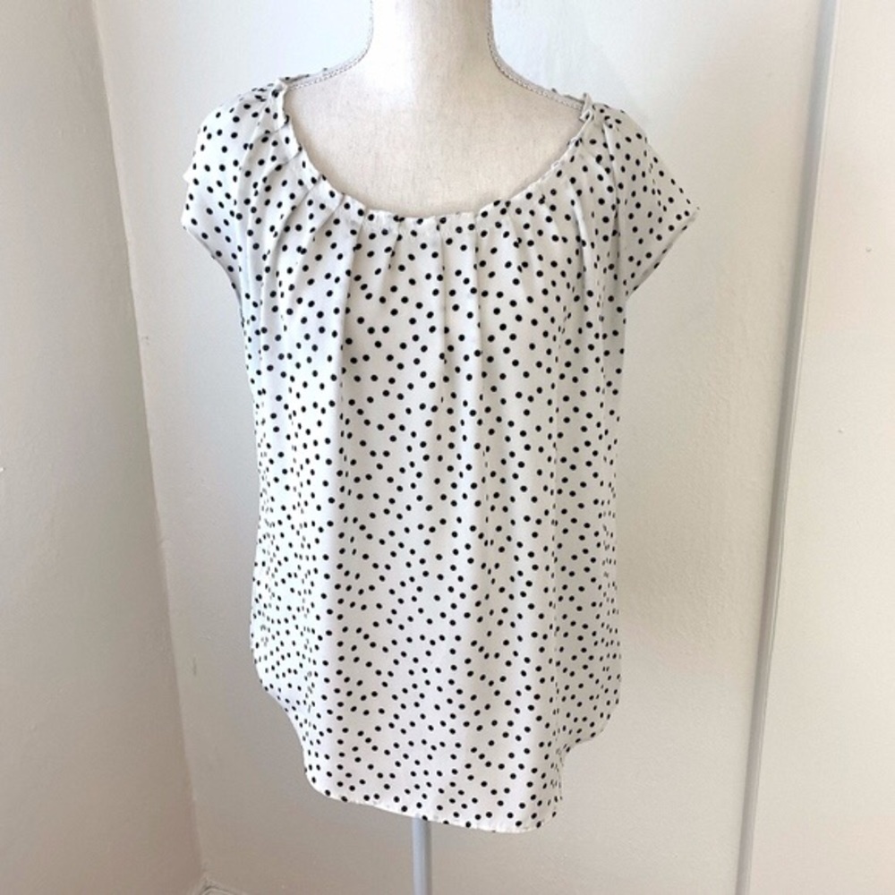 LC Lauren Conrad black & white polka dot blouse.